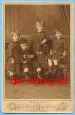 Photo, Large, 4 Small Siblings in Contemporary Clothing, Circa 1880!!!
