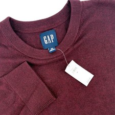 Gap Mens Mainstay Crew Sweater Burgundy Cotton Knit Pullover S/402815-05 Size M