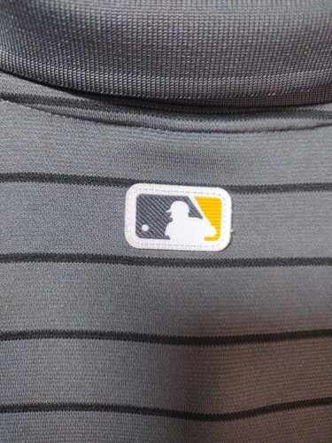 Nike Baseball Pittsburgh Pirates Gray W/ Black Stripes Polo Shirt Mens L - Picture 5 of 11