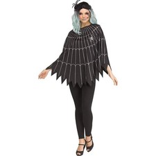 Spiderweb Poncho Halloween Costume Cover Up Adult Standard Size Cosplay New