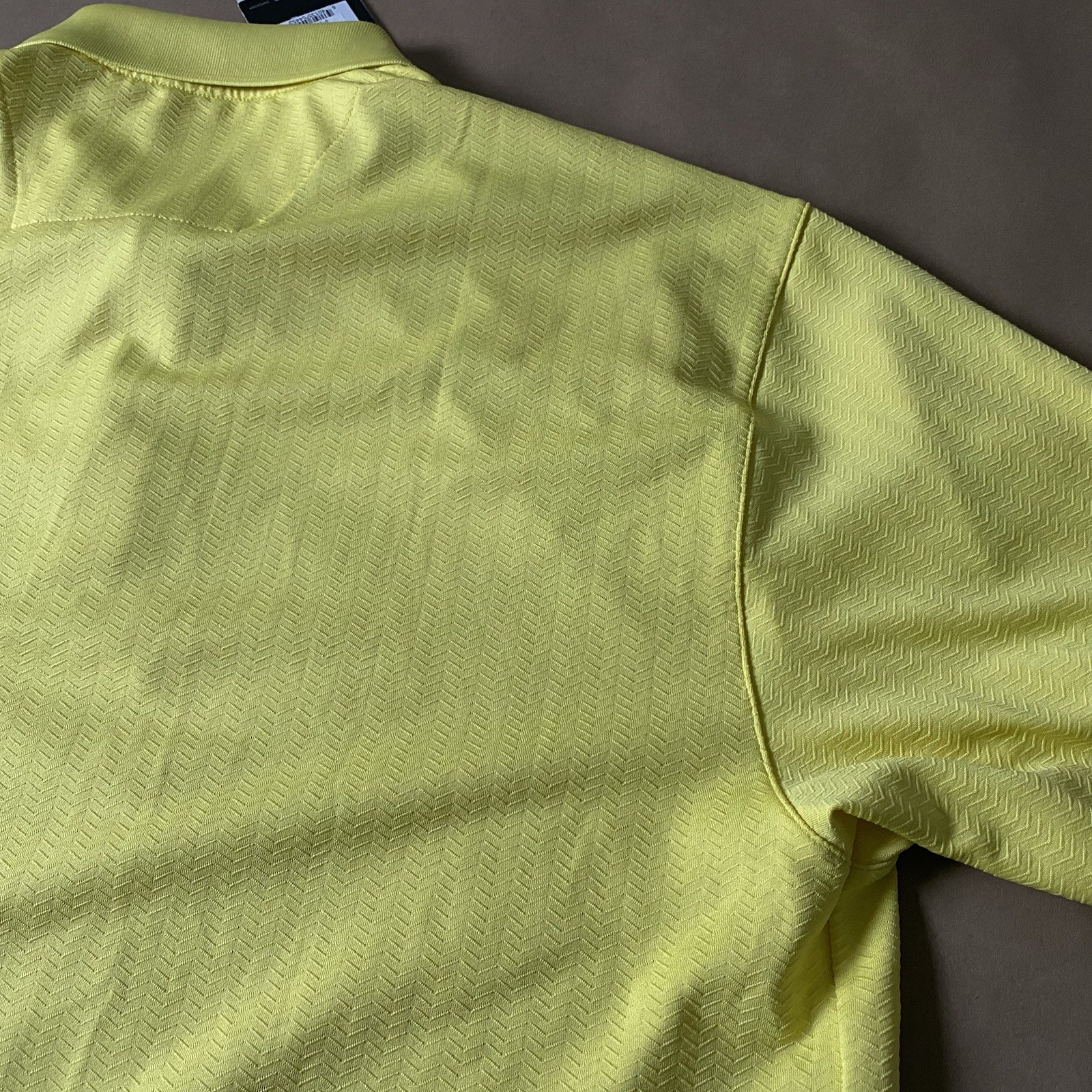 Nike XL X-Large Golf Fit Dry Stretch Polo CL Yellow Textured Patterned West Bend thumbnail 20