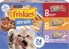 Purina Friskies Gravy Wet Cat Food Variety Pack, Shreds With Beef, With Chicken,