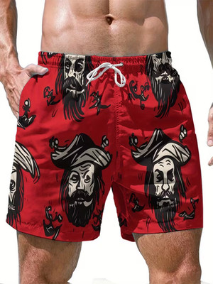 Skull & Parrot 3D Print Hawaiian Shorts