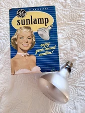 GE General Electric Vintage 50s 60s Sun lamp Tanning Bulb Box Sunlamp Retro Prop