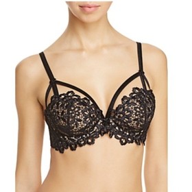 Dita Von Teese Dahlia Balconette Cage Bra Navy Nude 32DD