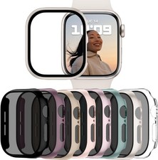 8 Pack Privacy Screen Protector for Apple Watch 45mm Series 9/8/7, Anti-Spy Bump