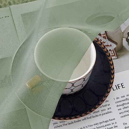 Sage Sheer Curtains 63 Inch Length 2 42"W x 63"L (Pack of 2) Sage Green - Picture 5 of 6
