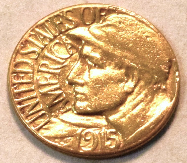 1915 S Panama Pacific Exposition Gold One Dollar, High Grade Details G$1 Type
