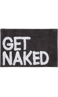 GET NAKED Badematte Antirutsch Waschbar Teppiche Weich Saugfähig Grau & Weiß 80x50cm