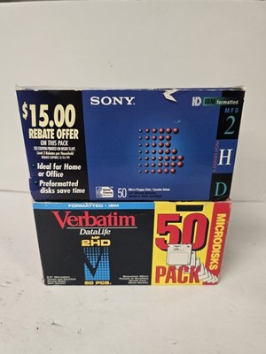 Verbatim Sony DataLife High Density MF-2HD 3.5'' Microdisks Floppy Disc 93 Disks