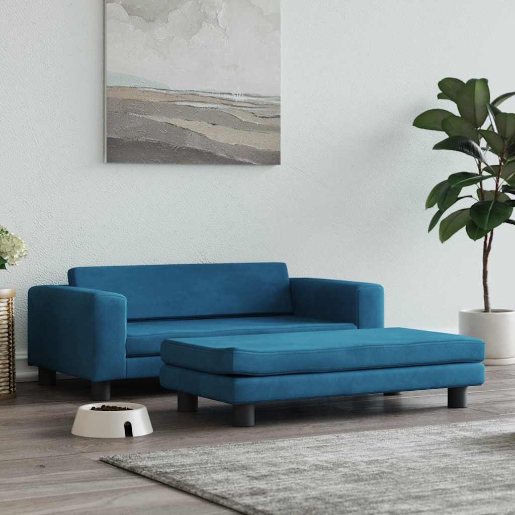Cuccia Divanetto Blu per Cani in Velluto 100cm | Comoda e Sicura