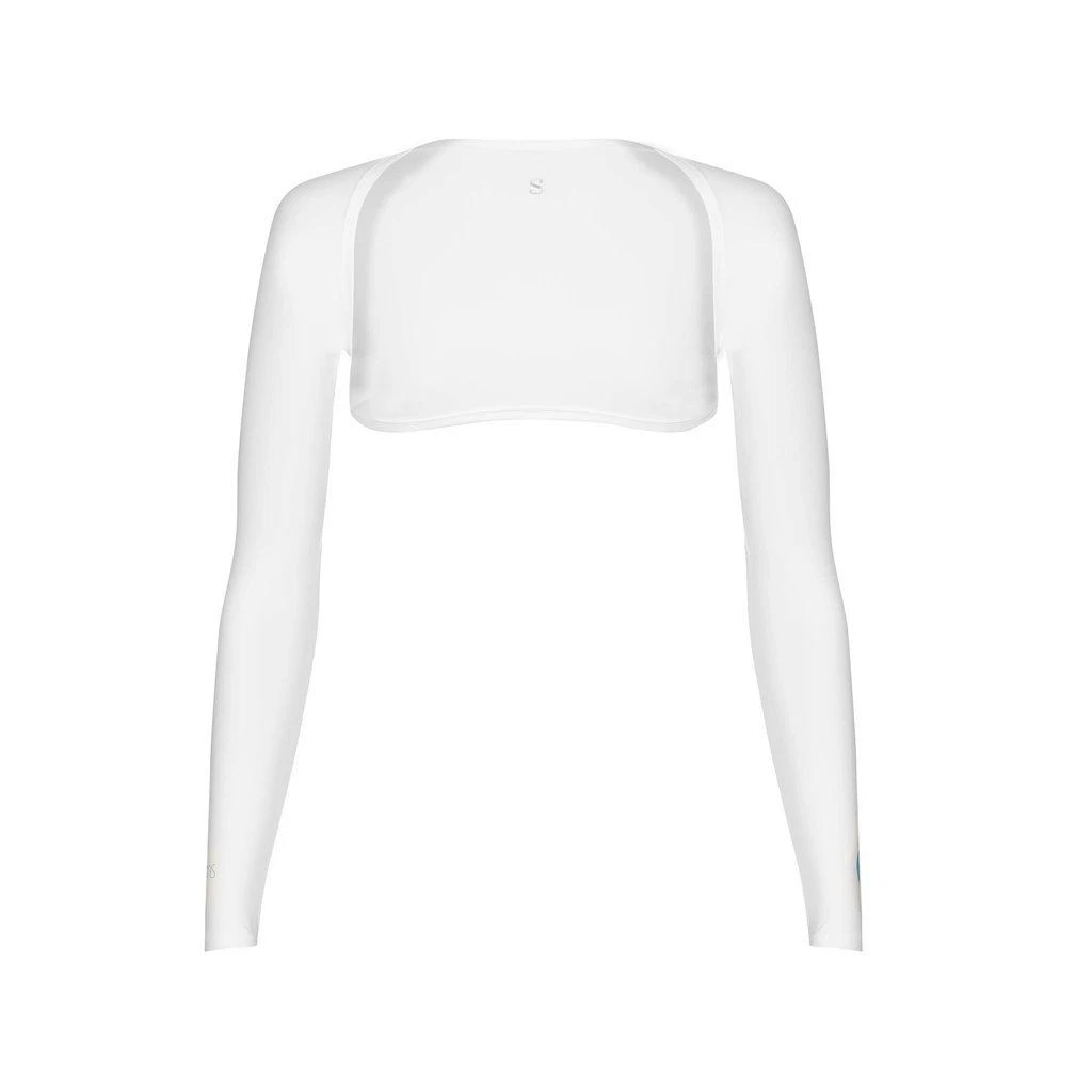 Sparms Sun Shoulder Wrap Plain Logo White Arm Sleeves Sun UV Protection Unisex L