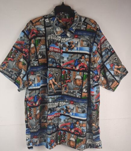 RP55 Jeans men's shirt size 2XL New York 5 Boroughs Comic "Rare" - Picture 2 of 13
