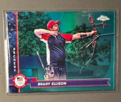 2024 Topps Chrome US Olympic #121 Brady Ellison Aqua Refractors   /199