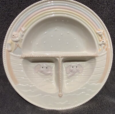 noah's ark WHITE ディレイ Vintage Noahs Ark by Lenox Divided 8.5” Plate For Children | eBay