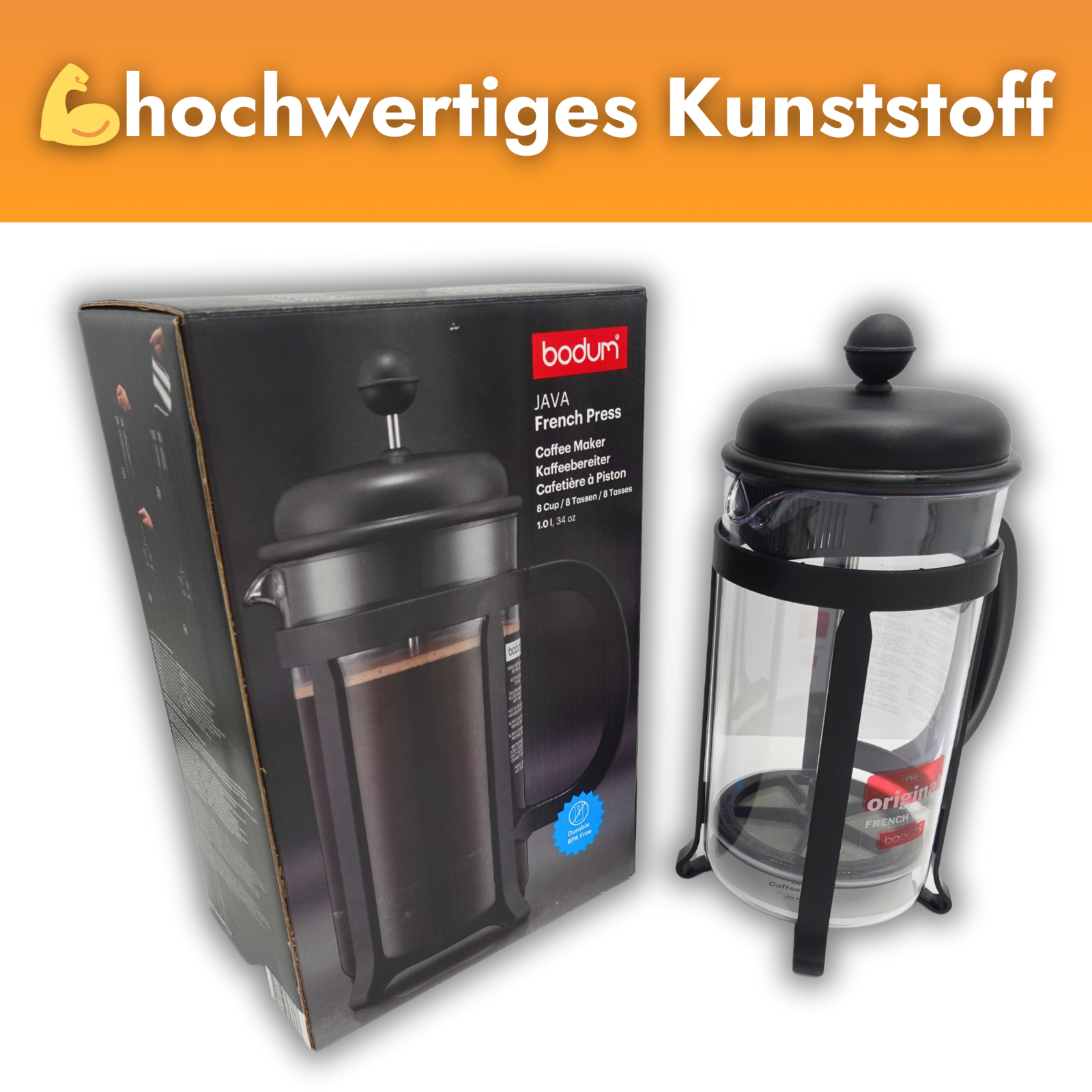 bodum JAVA French Press 1l Kaffeebereiter für 8 Tassen ☕ Coffee Maker