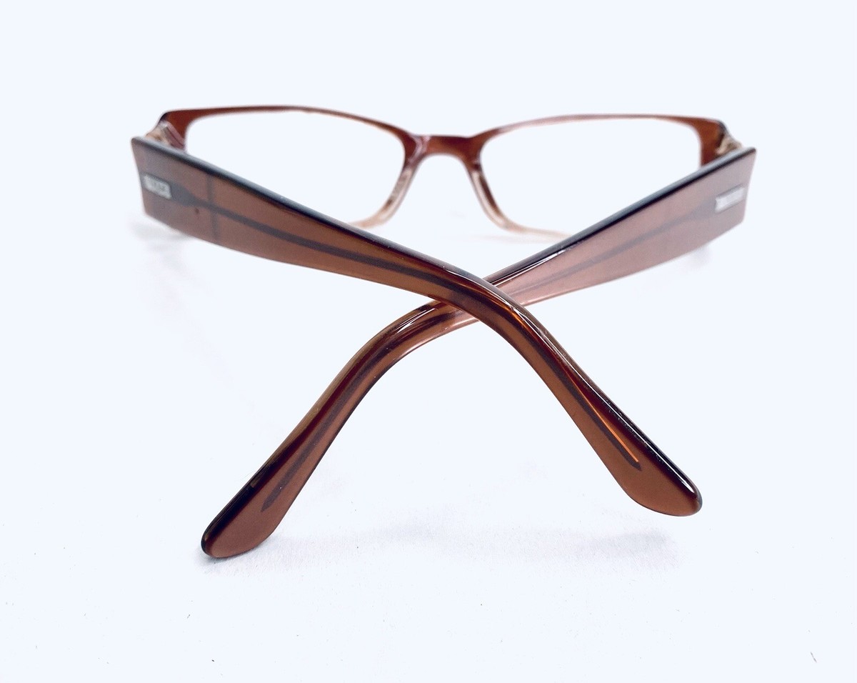 Vogue Eyeglasses VO 2557-B 1663 Amber Brown Rectangle Frame 49-15-135 23308 Vogue Brown Amber Clear Wood Rectangular Glasses Italy VO  main image 3