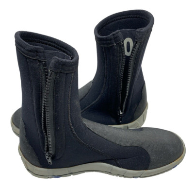 * L.L. Bean Vortex Neoprene Wetsuit Black Gray , Side-Zip Water Boots, Size 10