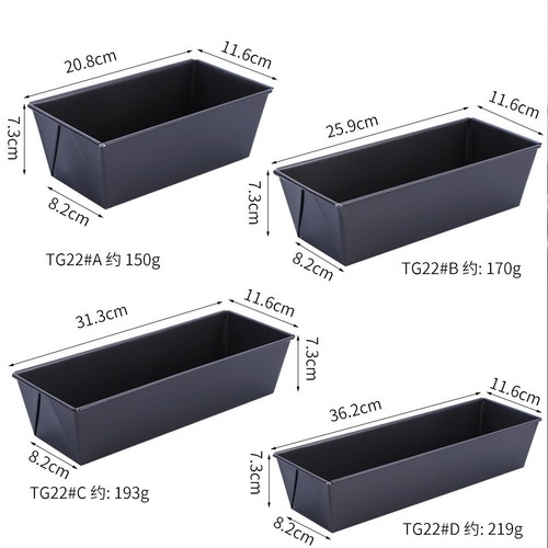 1*Baking Mold Rectangular Toast Mould Non-Stick Cake Bread Loaf Pan Tray S-xL - Picture 3 of 48
