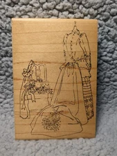 Vintage 1997 Darby New For Art Gone Wild Wood Mounted Rubber  Wedding Day U1-785