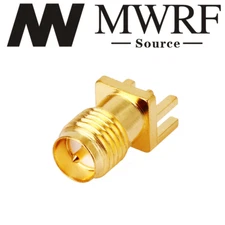 4 x Gold RP-SMA Female PCB Edge Mount RF Adapter Connector; US ship