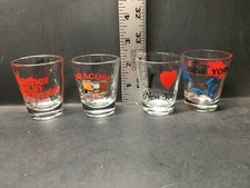 4 New York Clear Shot Glasses