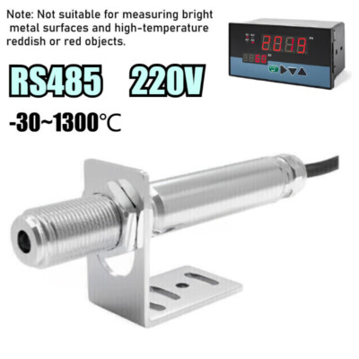 RS485 220V Infrared Thermometer Sensor Non-contact Temperature Tool W/Controller