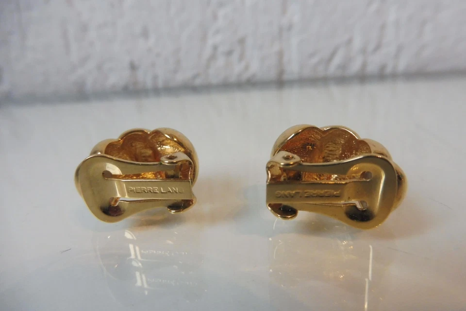 Pierre Lang Ohrringe ,   schöne PL - Ohr-Clips  ,  vergoldet - Bild 3 von 4