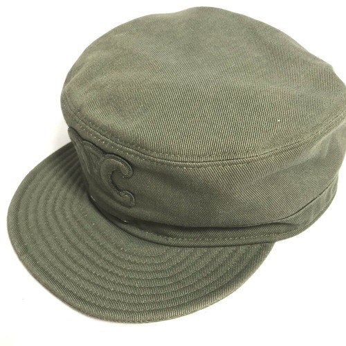 CELINE 2AUR5769K Triomphe gabardine cotton army cap Hat cap cap cap cotton khaki - Bild 2 von 12