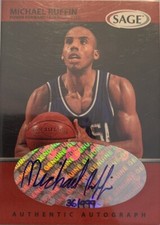 Michael Ruffin Tulsa Basketball Sage /999 autograph rookie card 1999 Auto Bulls. rookie card picture