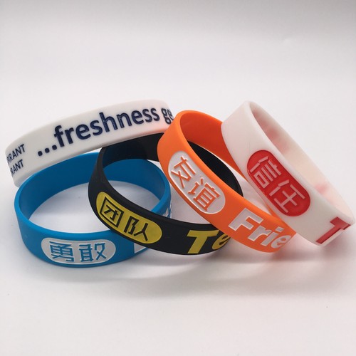 100x Custom Silicone Bracelets Wristbands Printed W/Company School Slogan Logo - Picture 14 of 35