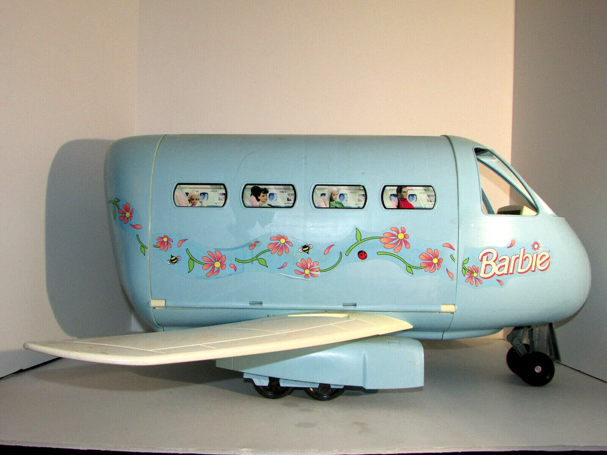 Vintage BARBIE Large Jumbo Jet Airplane Sounds Intercom WORK