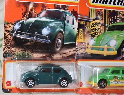Voiture Miniature Matchbox 1/64 - Volkswagen Beetle (Coccinelle) Verte - Série Mainlines 2021 - Métal