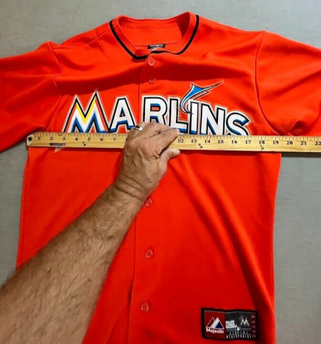 Camiseta de béisbol majestuosa de los Miami Marlins Reyes #7 S botón naranja manga corta - Imagen 9 de 11