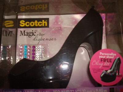SCOTCH MAGIC TAPE DISPENSER HIGH HEEL BLACK WITH BLING