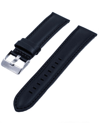 22 mm Kreisler Tech Black Calfskin Leather Watch Strap Fits Pebble & Gear 2 Neo