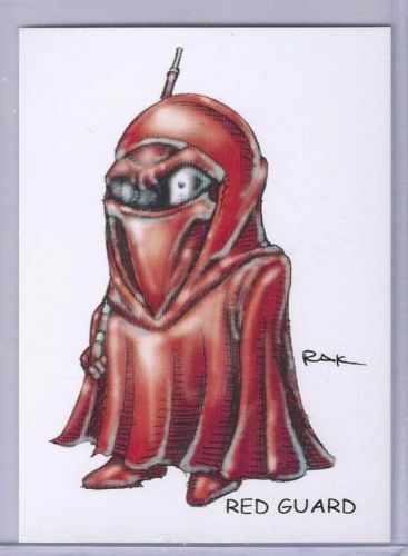 RED GUARD ** TRADING CARD ART SIGNED by RAK ** STAR WARS NEAR MINT NO ...