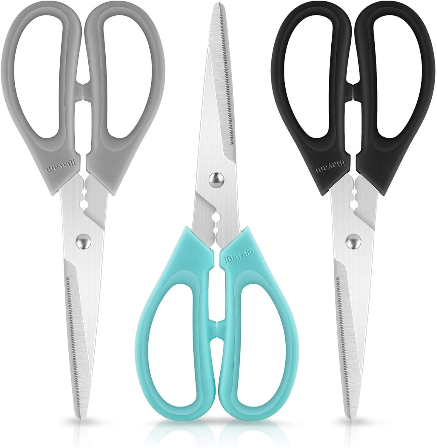 Kitchen Shears Scissors,  3-Color Stainless Steel for Chicken Meat 8 Inch | Kadd
