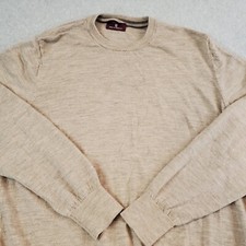 BRUNO MAGLI Sweater Mens XL US Large Beige 100 Merino Wool Pullover Crew Neck