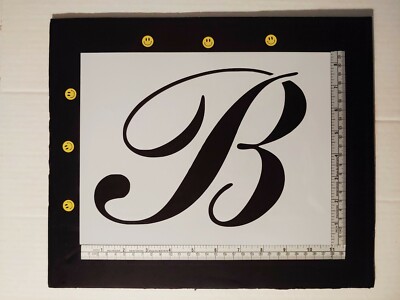 Large Big Script Cursive Letter B 11'' x 8.5'' Custom Stencil FAST FREE SHIPPING