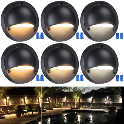 6-Pack 3CCT LED Low Voltage Deck Light, 2700K/3000K/4000K Selectable
