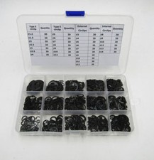 600 pcs Type E circlip External Circlips Internal Circlips E-Clip Assortment Kit