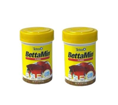 Lot of 2 Tetra BettaMin Flakes Medley Fish Food 0.81 oz NEW EXPIRES 12/24 01/26
