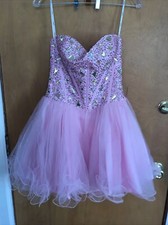 ladies ballet tutu dress , JULIET, Pink with sequins  faux jewels, Size M A 158