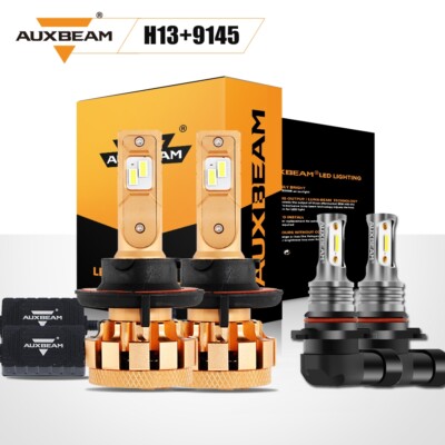 4x AUXBEAM LED Headlight Fog Light Bulbs 70W 6000K White for Hummer H3 2006-2010