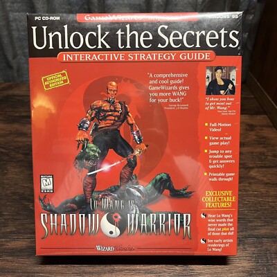 Shadow Warrior Unlock the Secrets GameWizards Strategy Big Box PC CD-ROM SEALED