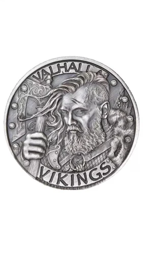 **ANTIQUE** Valhalla Vikings .999 Fine Silver Round Odin Owns Ye All! Detailed