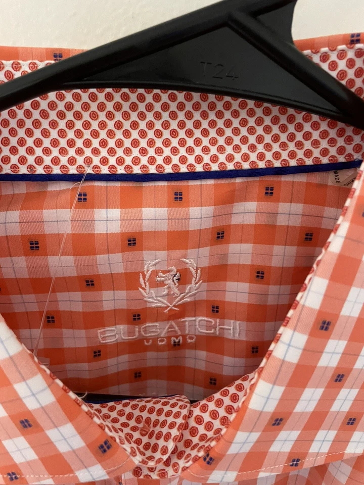 Bugitachi Hombre Tailor Fit Manga Larga Botones Mandarina Camisa 16.5 32/33 Foto 3 de 4