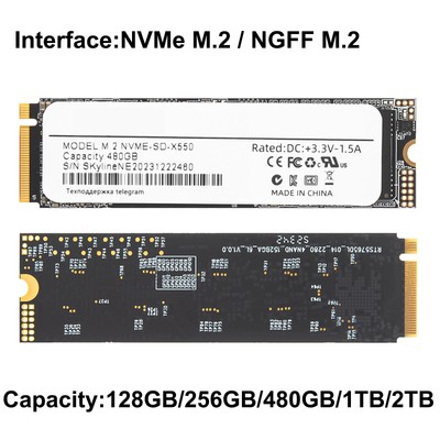 NVMe/NGFF Internal SSD Solid State Drive with 3D TLC Flash For Laptop Lot P5L5