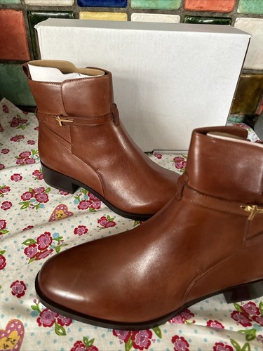 TAMARIS Skye Cognac Brown Leather Low Heel Ankle Boots Size 7.5 - 8 EU 41 NEW - Picture 7 of 18